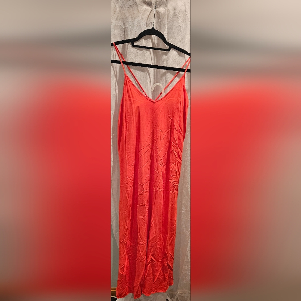 Old navy, slip dress, large, tropical pink/orange